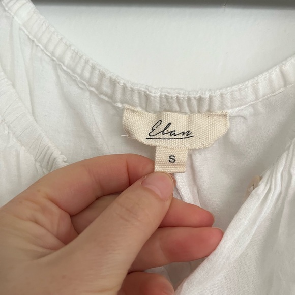 White thin cotton puff cropped blouse - Picture 2 of 3